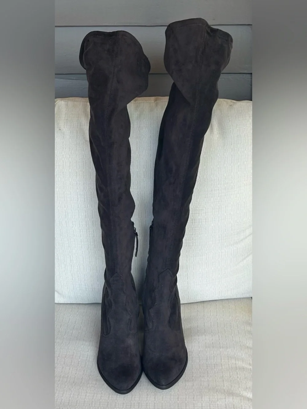 NWOB Dolce Vita Dark Grey Suede Over-The-Knee Boots